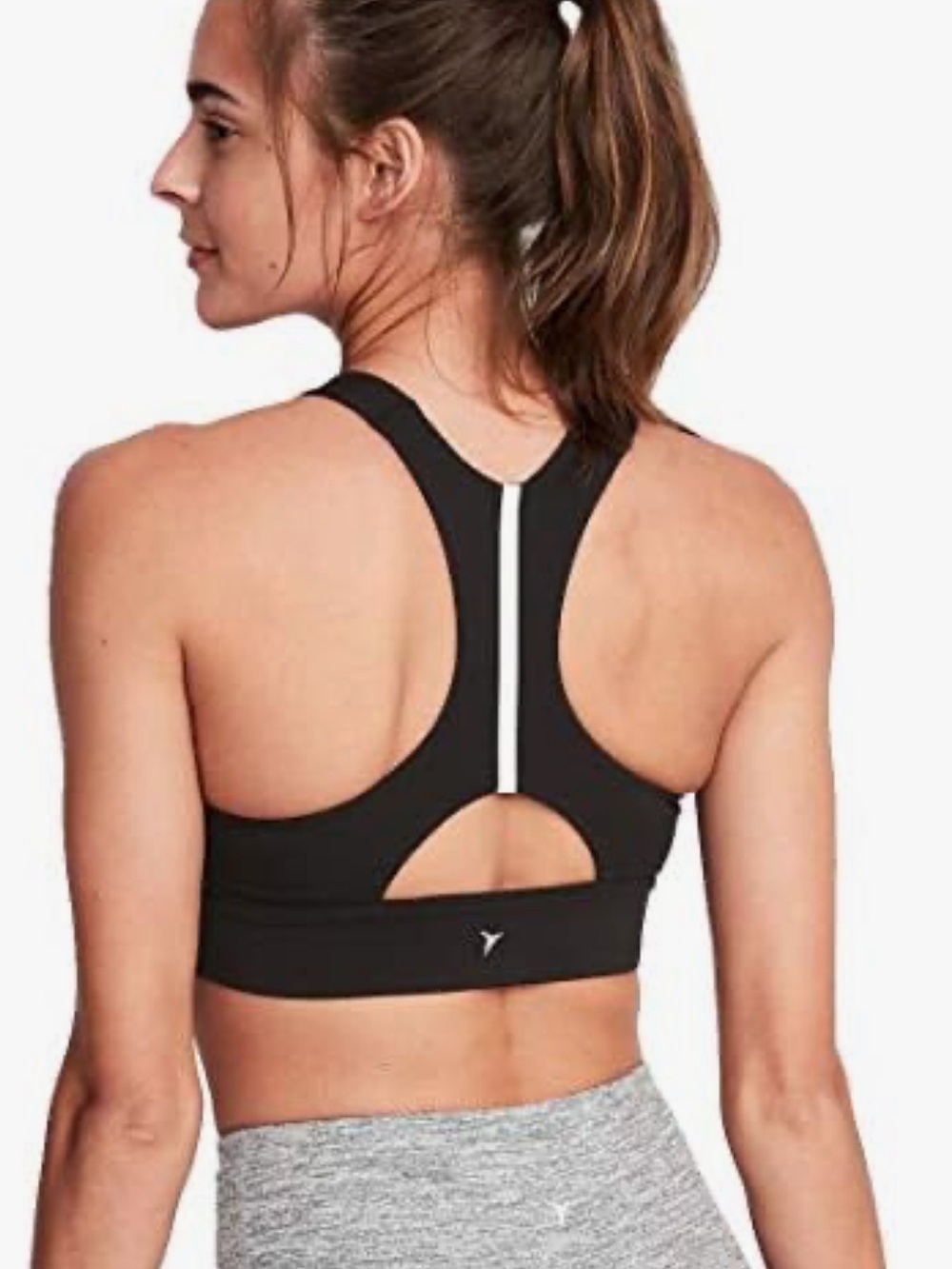 NWT Old Navy Black Racer Back Medium Support Activewear Sports Bra